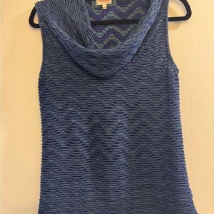 Anthropologie Deletta Purple and Blue Patterned Top M